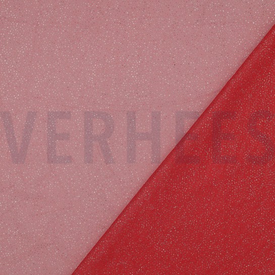 ROYAL TULE GLITTER ROOD/ZILVER #7