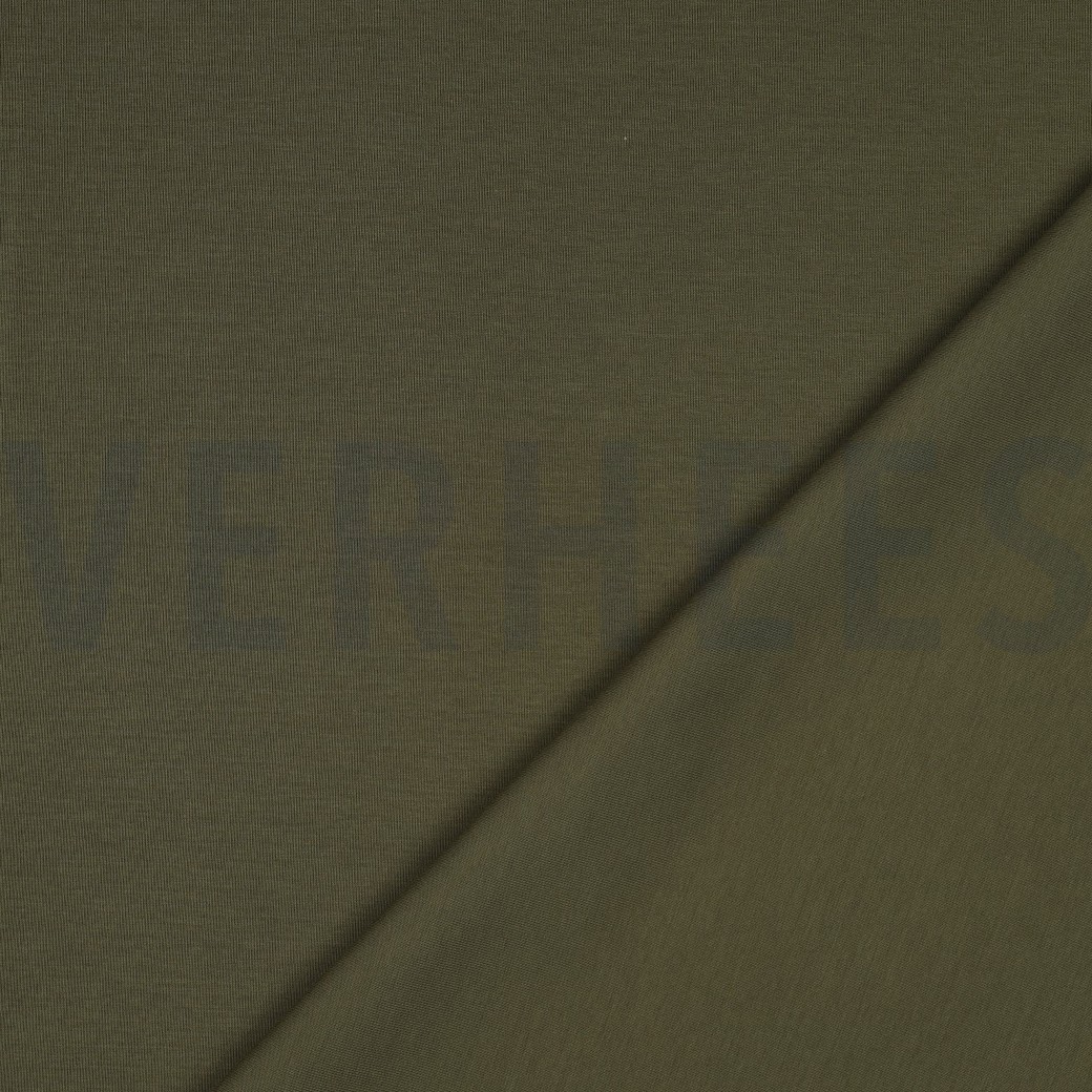 COTTON INTERLOCK JERSEY ARMY GREEN #7