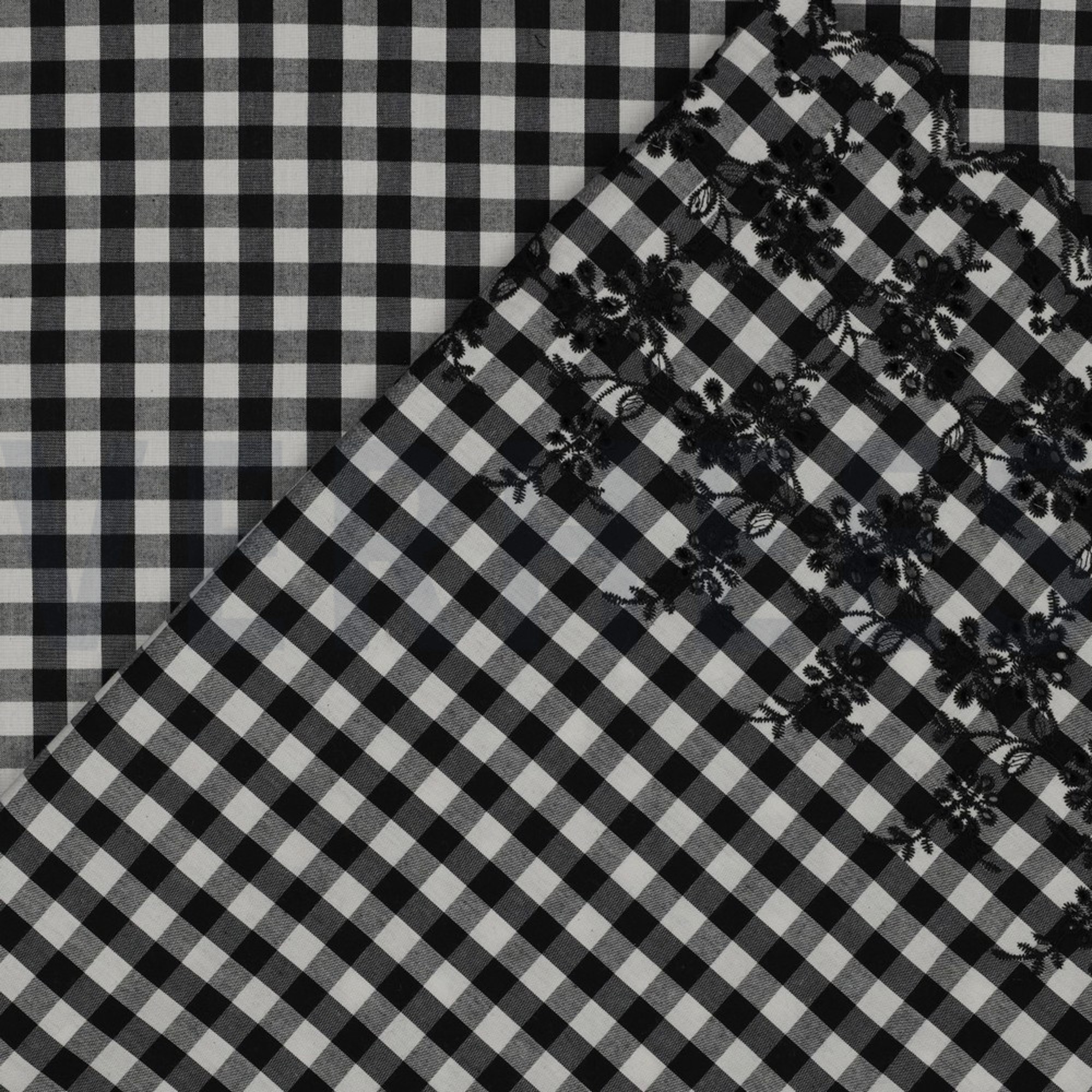 KATOEN RUITEN EENZIJDIGE RAND EENZIJDIGE GOLFRAND ZWART/ WIT (high resolution) #4