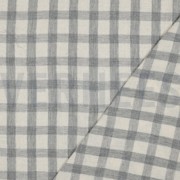 DOUBLE GAUZE LINNEN GARENGEVERFD RUITEN GRIJS/NATUREL (thumbnail) #4