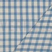 DOUBLE GAUZE LINEN YARN DYED CHECKS LIGHT BLUE / NATURAL (thumbnail) #4