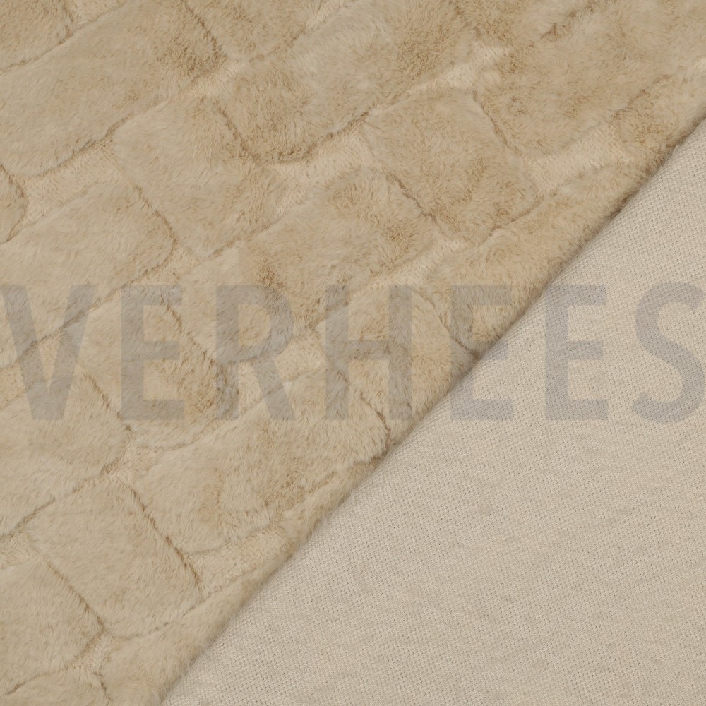 FAUX FUR ABSTRACT ECRU #7