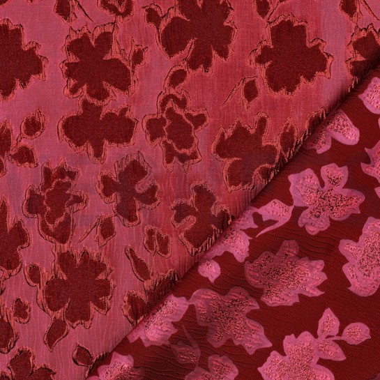 JACQUARD BLUMEN ROT #7