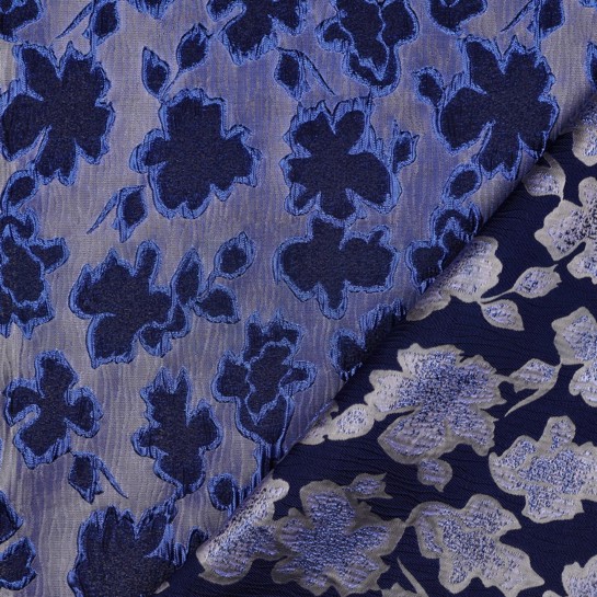 JACQUARD FLEURS BLEU #7