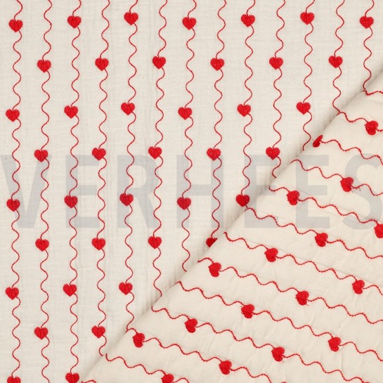 MUSSELIN GESTEPPT HERZEN NATUR #7