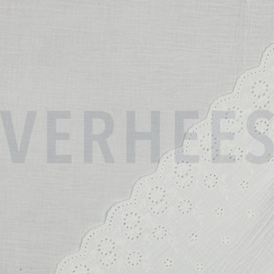 MUSSELIN EINSEITIGER RAND EINSEITIGE BOGENKANTE WEISS #7