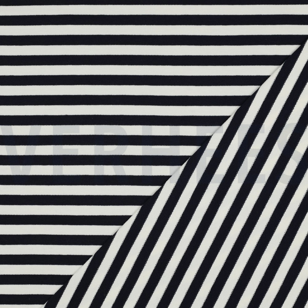 FRENCH TERRY YARN DYED STRIPES NAVY #7