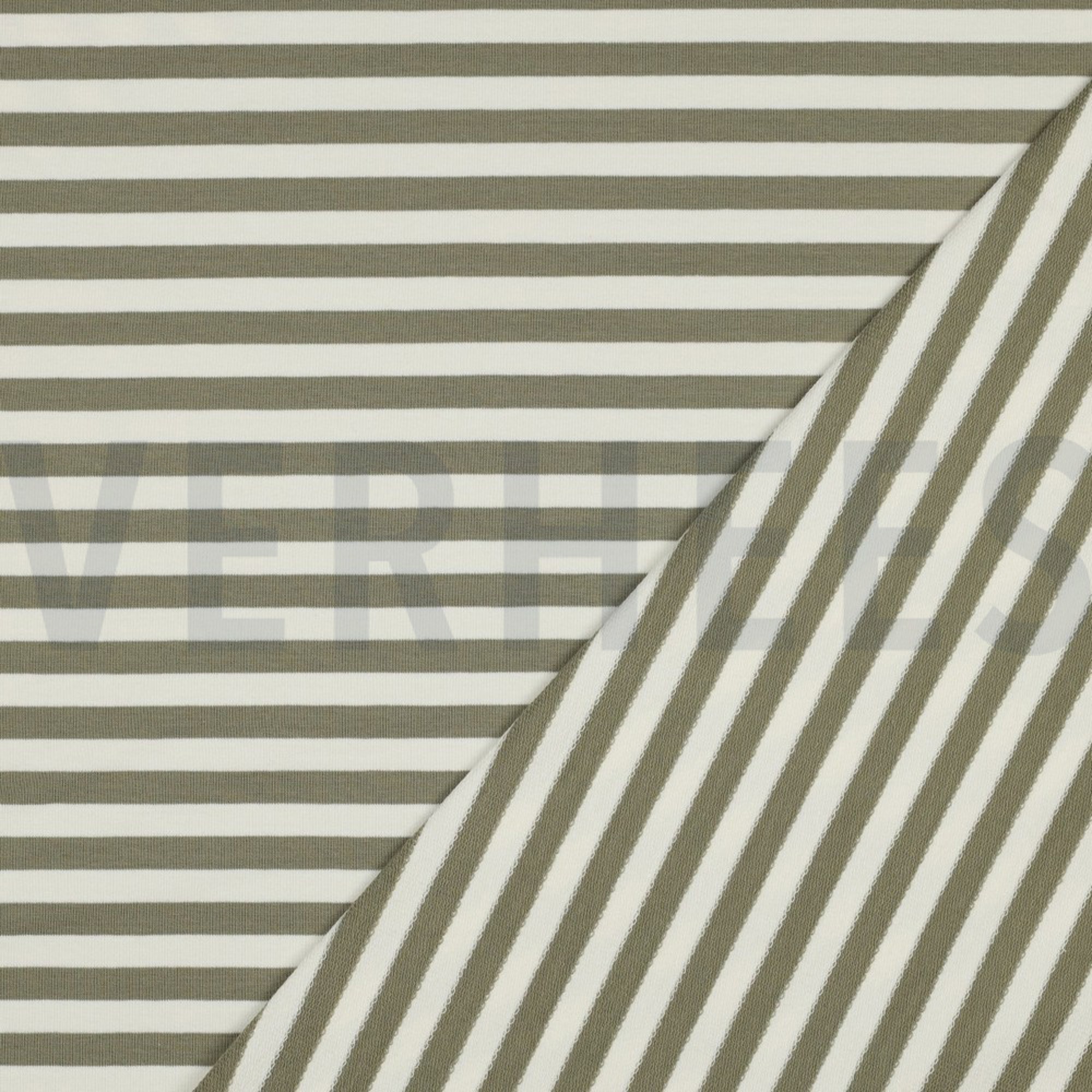 FRENCH TERRY GARNGEFÄRBT STREIFEN MOOSGRÜN/OFFWHITE (high resolution) #4