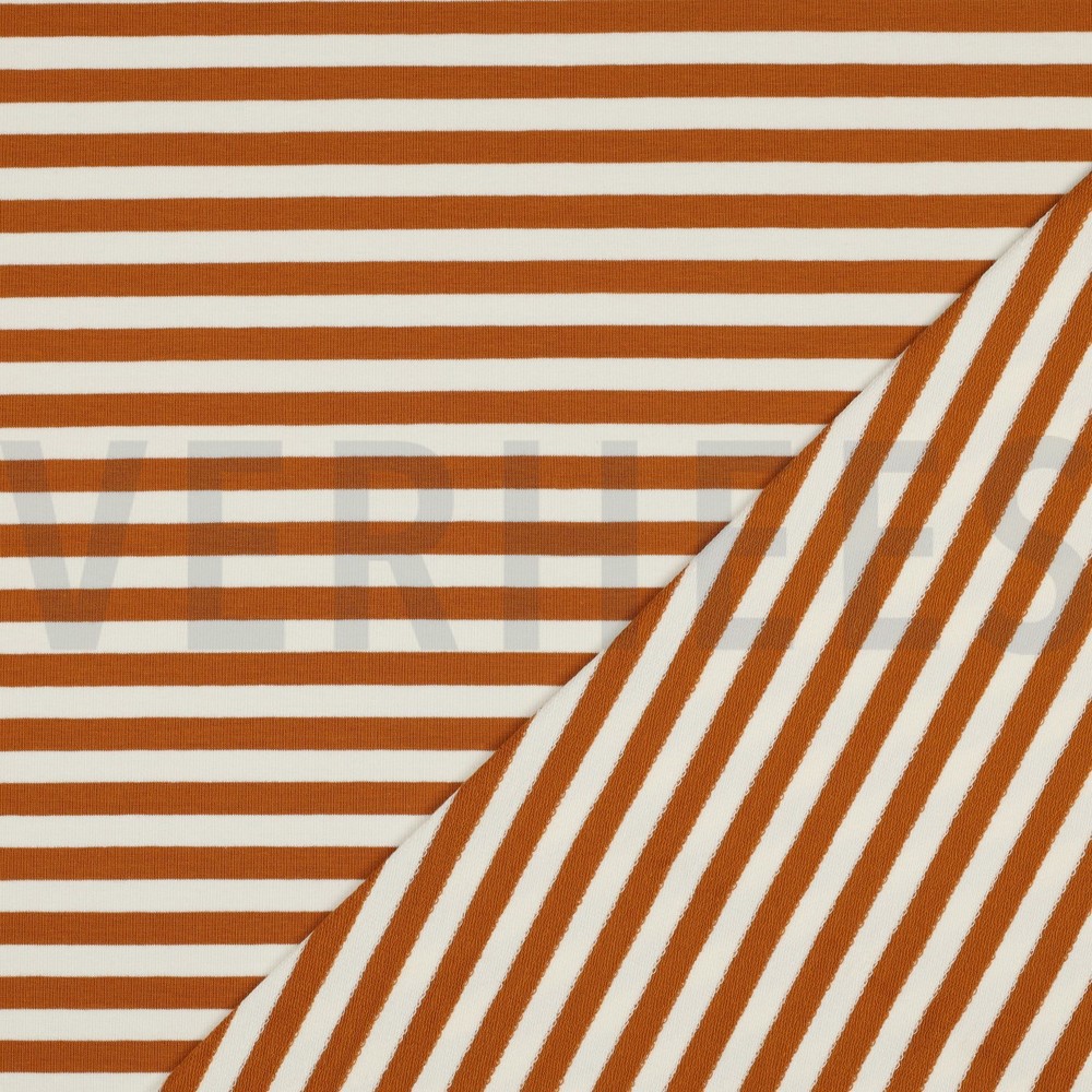 FRENCH TERRY YARN DYED STRIPES LIGHT BROWN #7