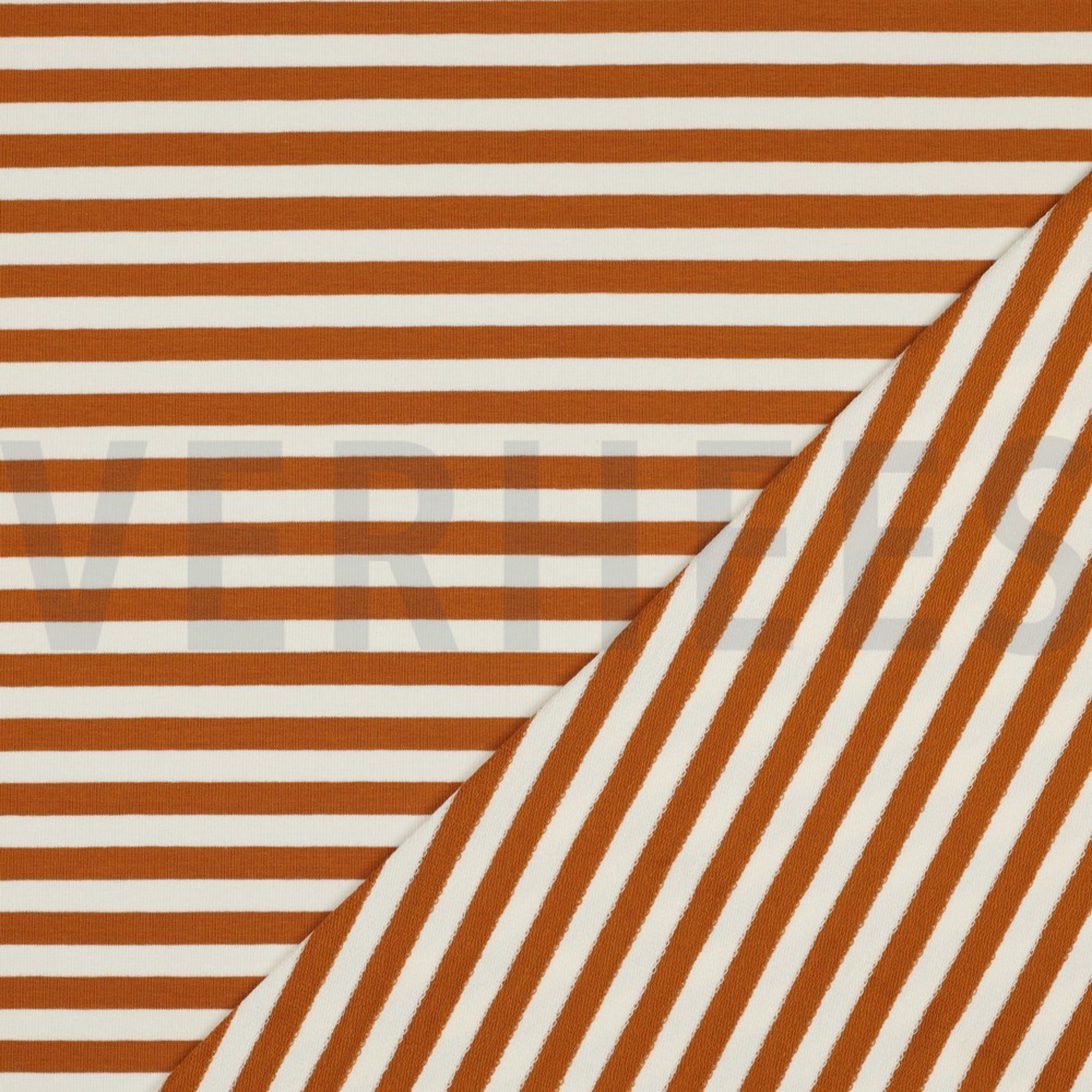 FRENCH TERRY GARENGEVERFD STREPEN LICHTBRUIN/OFFWHITE (high resolution) #4