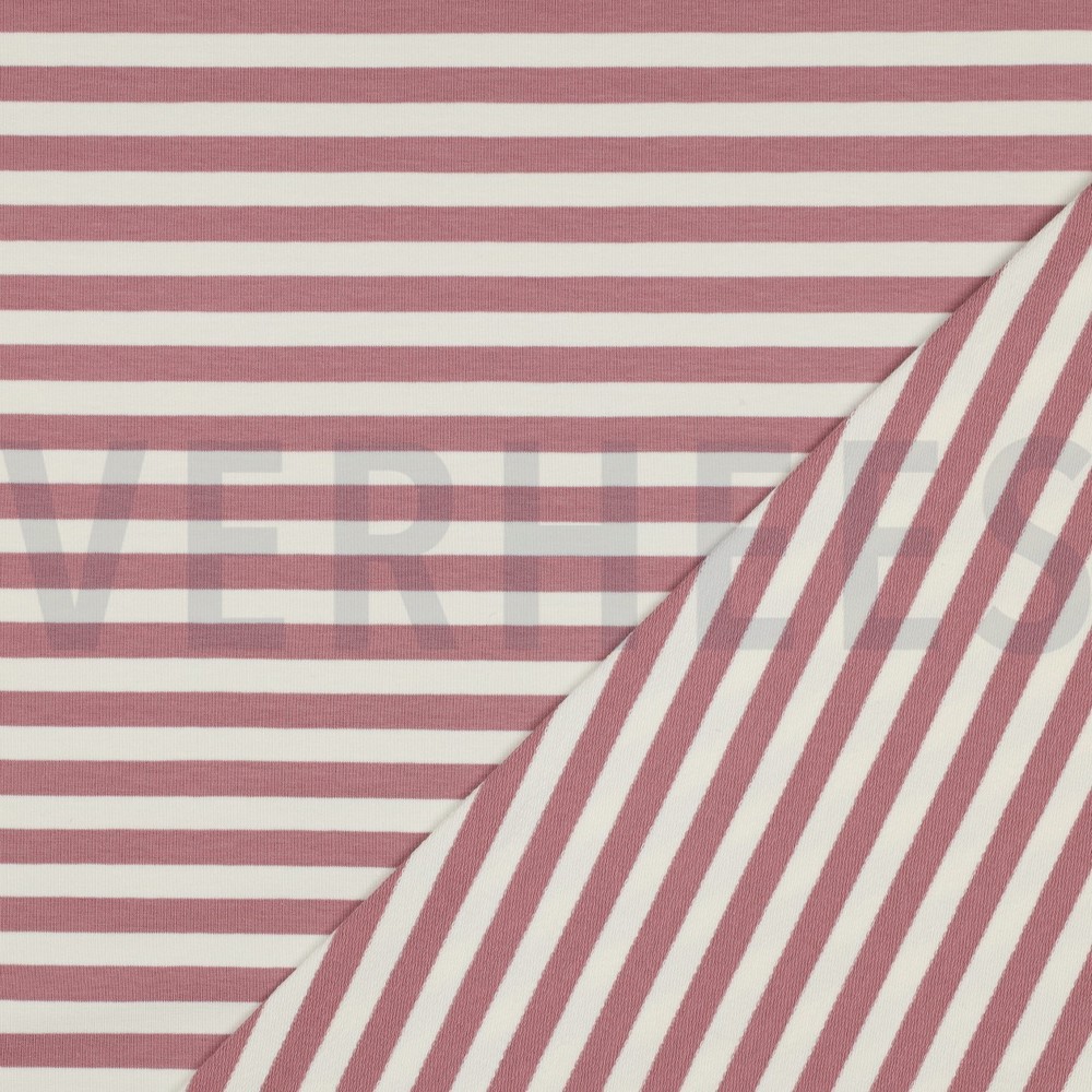 FRENCH TERRY YARN DYED STRIPES DARK ROSE #7