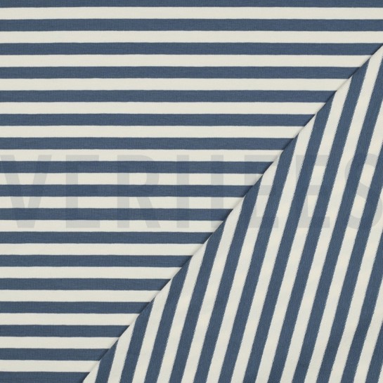 FRENCH TERRY GARNGEFÄRBT STREIFEN JEANSBLAU #7