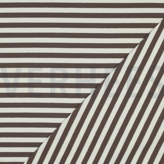 FRENCH TERRY GARENGEVERFD STREPEN TAUPE #7