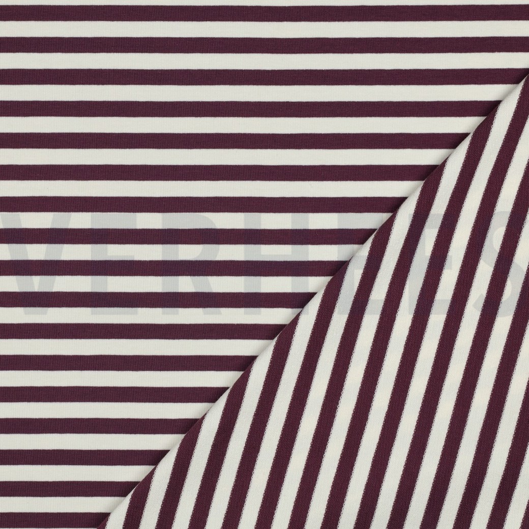 FRENCH TERRY YARN DYED STRIPES AUBERGINE #7