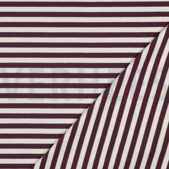 FRENCH TERRY YARN DYED STRIPES AUBERGINE #7
