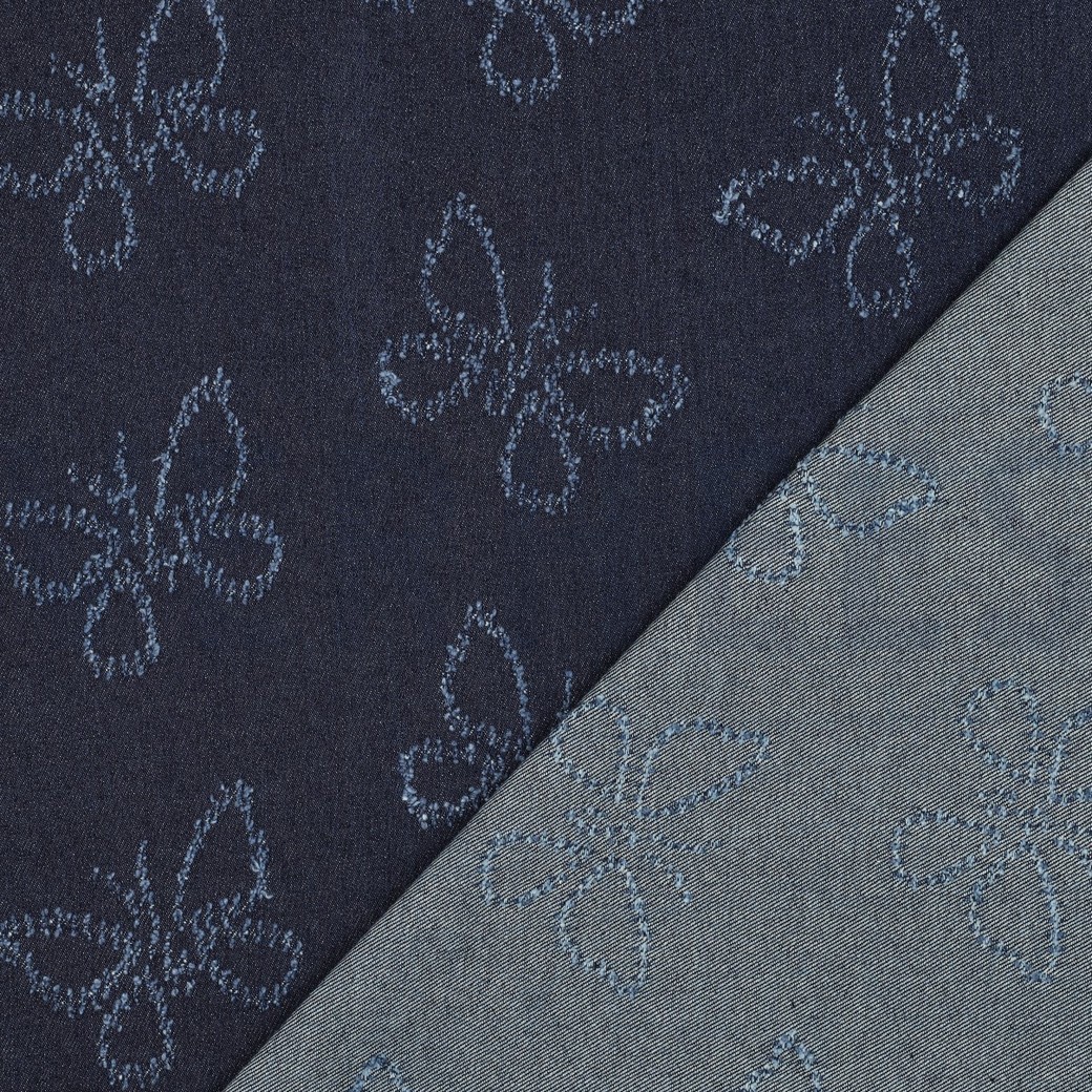 DENIM JACQUARD SCHMETTERLINGE BLAU #7