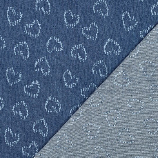 DENIM JACQUARD HERZEN JEANSBLAU #7