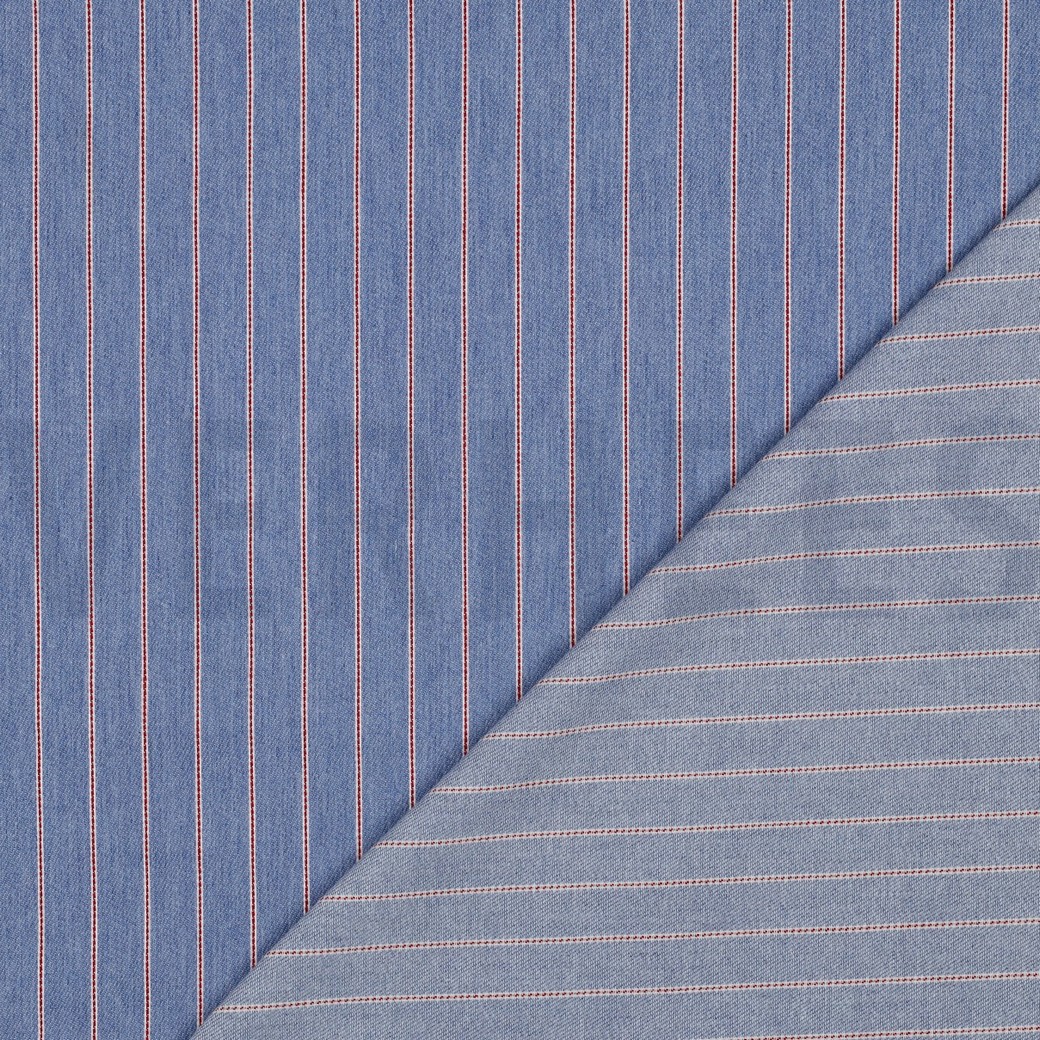 DENIM STREPEN LICHTBLAUW #7