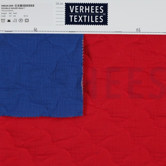 MUSSELIN QUILT KOBALTBLAU #7