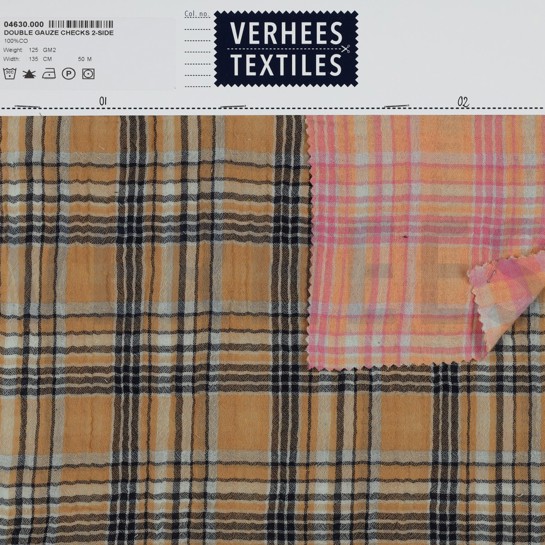 DOUBLE GAUZE RUITEN TWEEZIJDIG MULTI #7