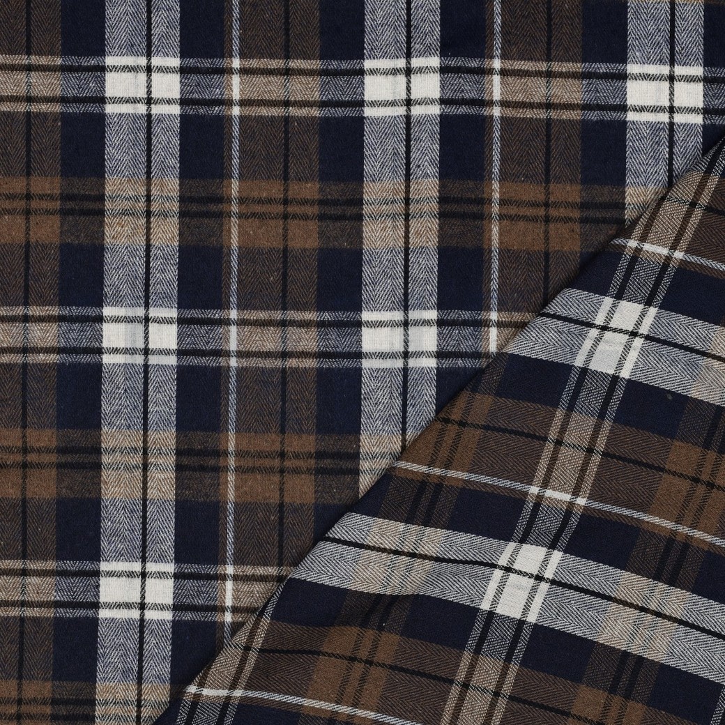 BRUSHED YARN DYED CHECKS BROWN #7