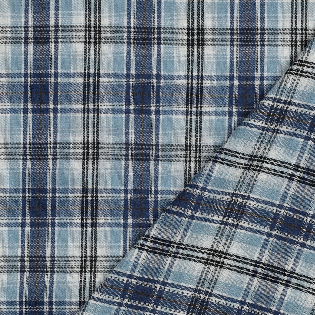 BRUSHED YARN DYED CHECKS BLUE #7