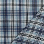 GEBÜRSTETER MANTELSTOFF GARNGEFÄRBT KAROS BLAU (thumbnail) #4