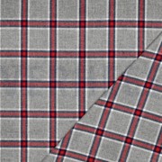 BAUMWOLLE GARNGEFÄRBT ANGERAUT KAROS GRAU (thumbnail) #4