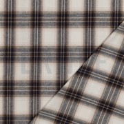 BAUMWOLLE GARNGEFÄRBT ANGERAUT KAROS BEIGE (thumbnail) #4