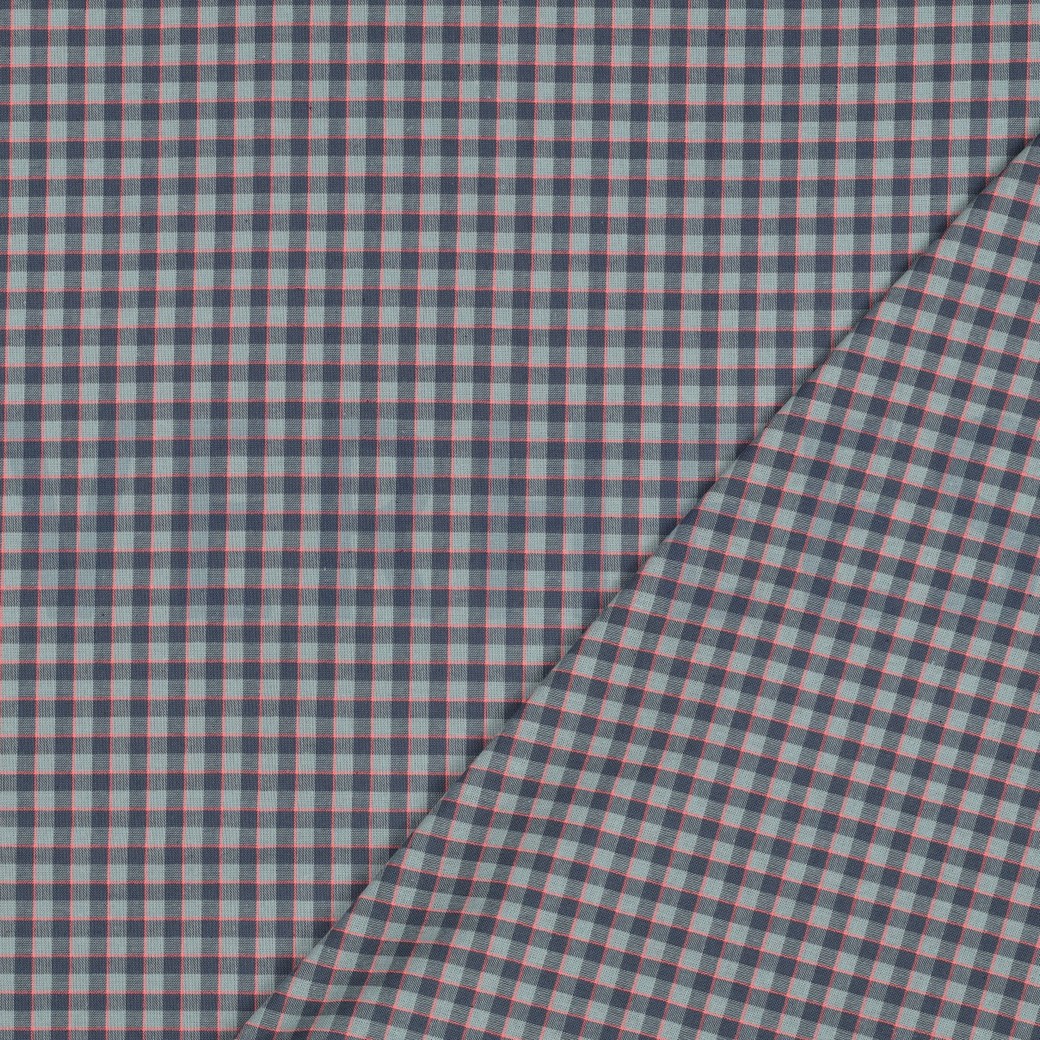 BAUMWOLLE GARNGEFÄRBT KAROS TEAL #7
