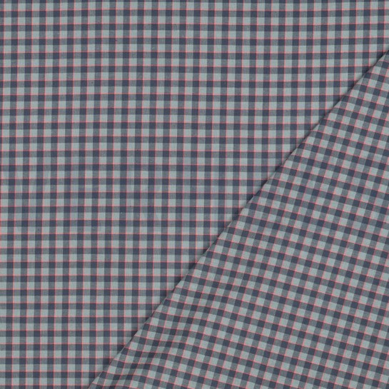 BAUMWOLLE GARNGEFÄRBT KAROS TEAL #7