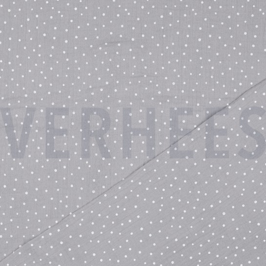 MUSSELIN KLEINE PUNKTE GRAU #7