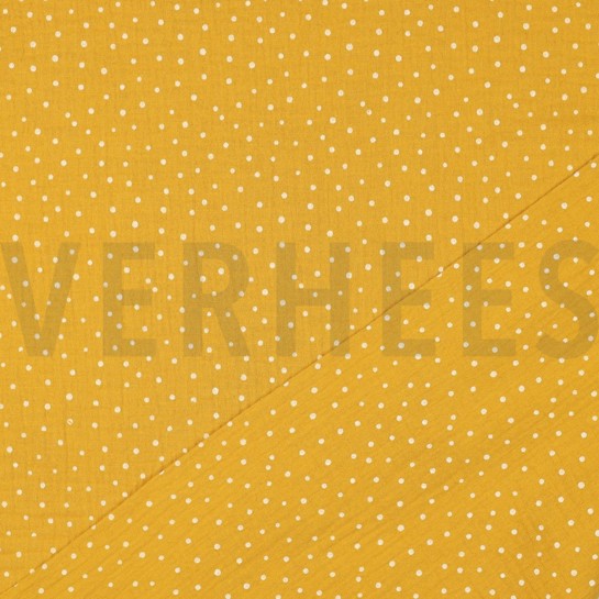 MUSSELIN KLEINE PUNKTE OCKER #7