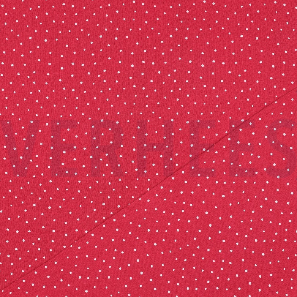 DOUBLE GAUZE KLEINE STIPPEN FUCHSIA #7