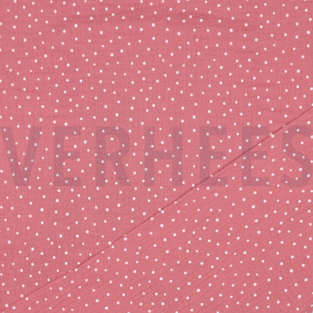 DOUBLE GAUZE KLEINE STIPPEN BLUSH #7