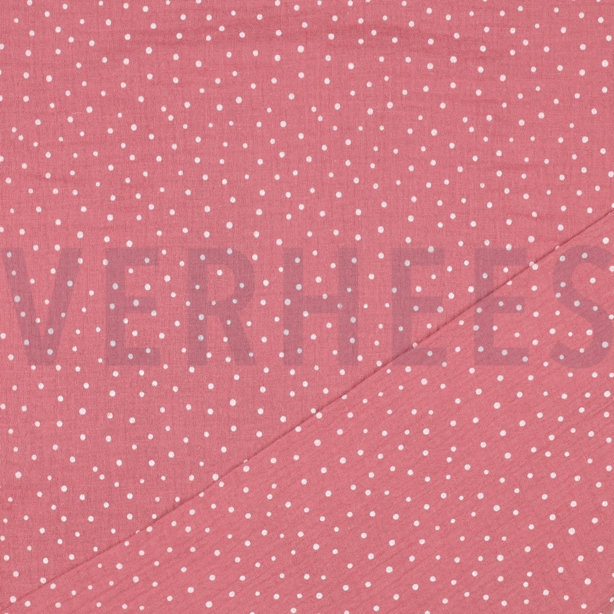 DOUBLE GAUZE KLEINE STIPPEN BLUSH (high resolution) #4