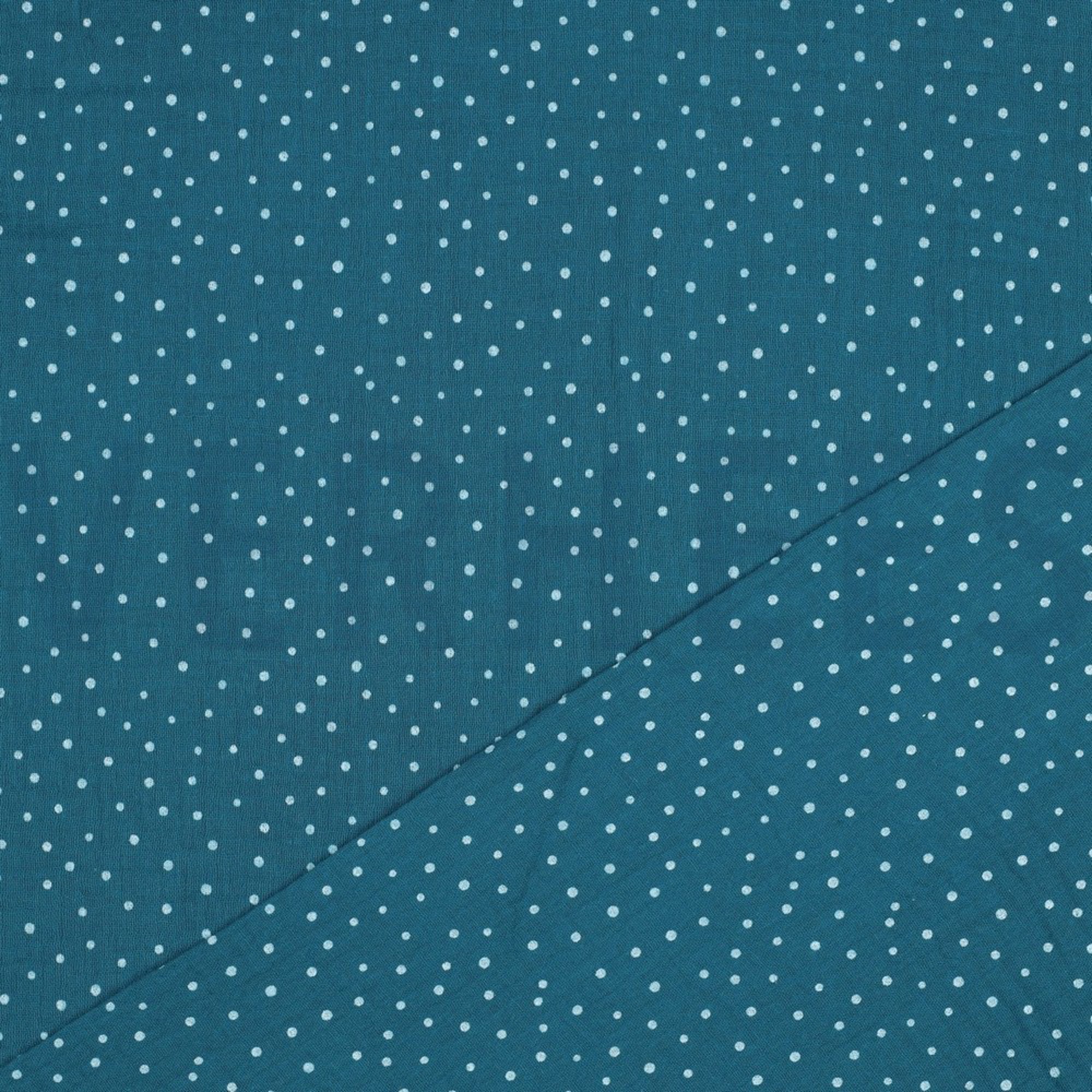 DOUBLE GAUZE KLEINE STIPPEN PETROL (high resolution) #4