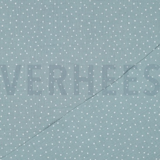 DOUBLE GAUZE LITTLE DOTS AQUA #7