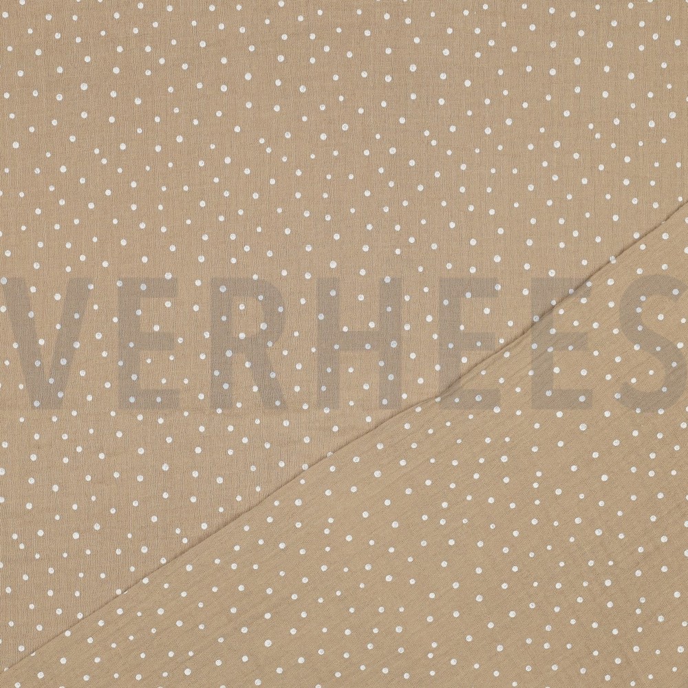 DOUBLE GAUZE KLEINE STIPPEN BEIGE #7
