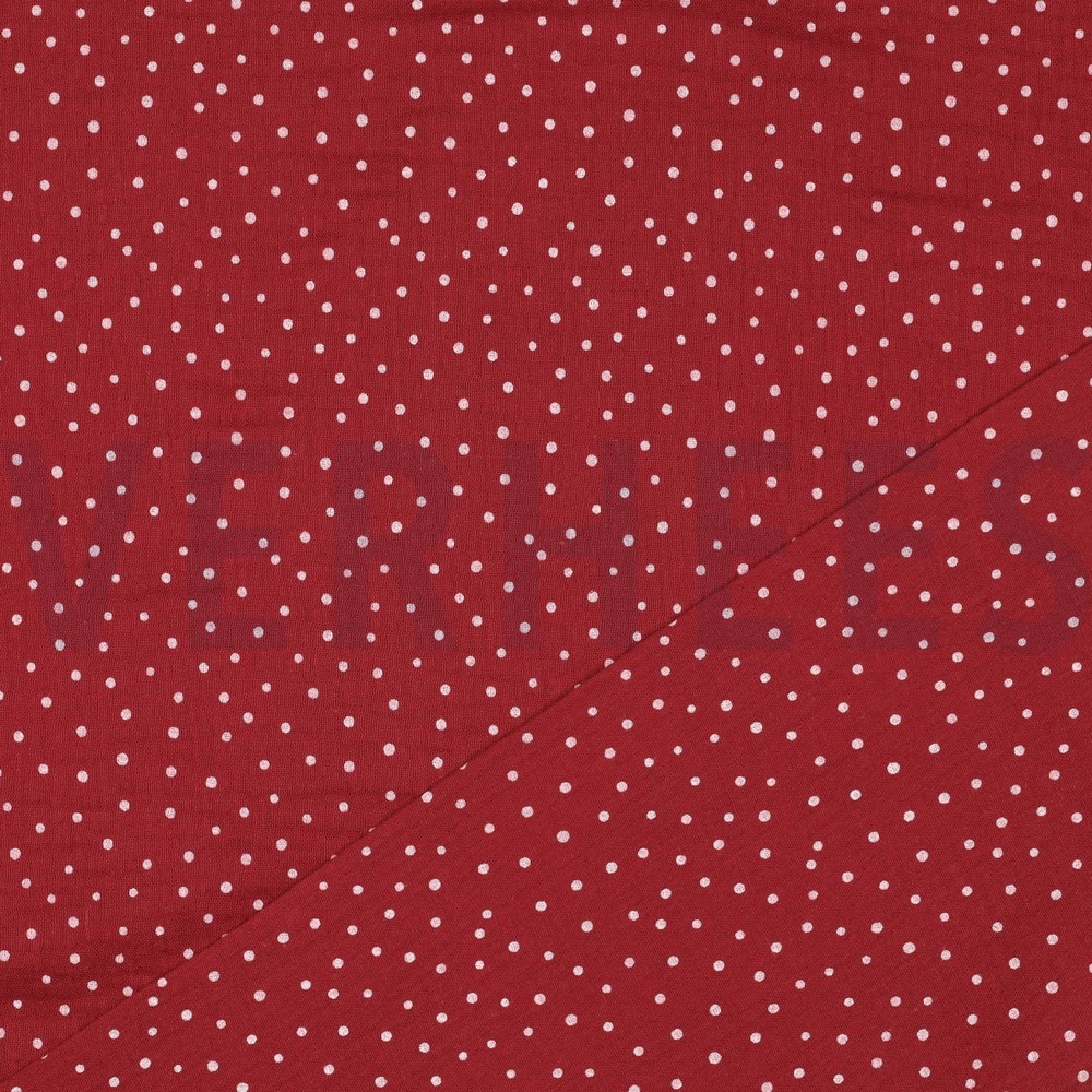 DOUBLE GAUZE LITTLE DOTS BERRY #7