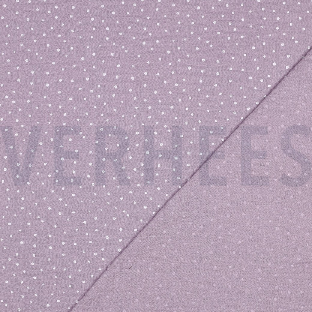 DOUBLE GAUZE LITTLE DOTS OLD LILAC #7