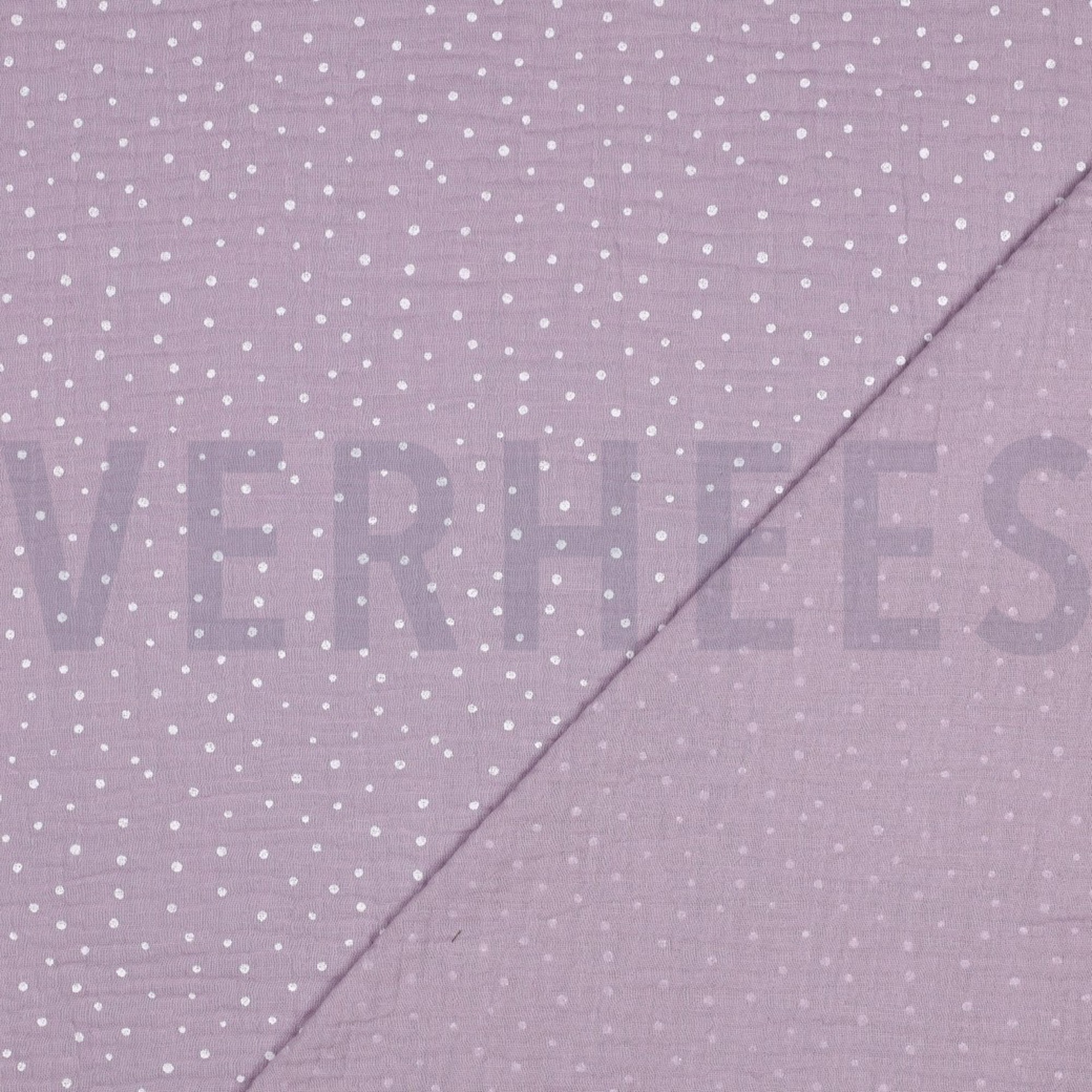 DOUBLE GAZE DE COTON PETITS POINTS VIEUX LILAS (high resolution) #4