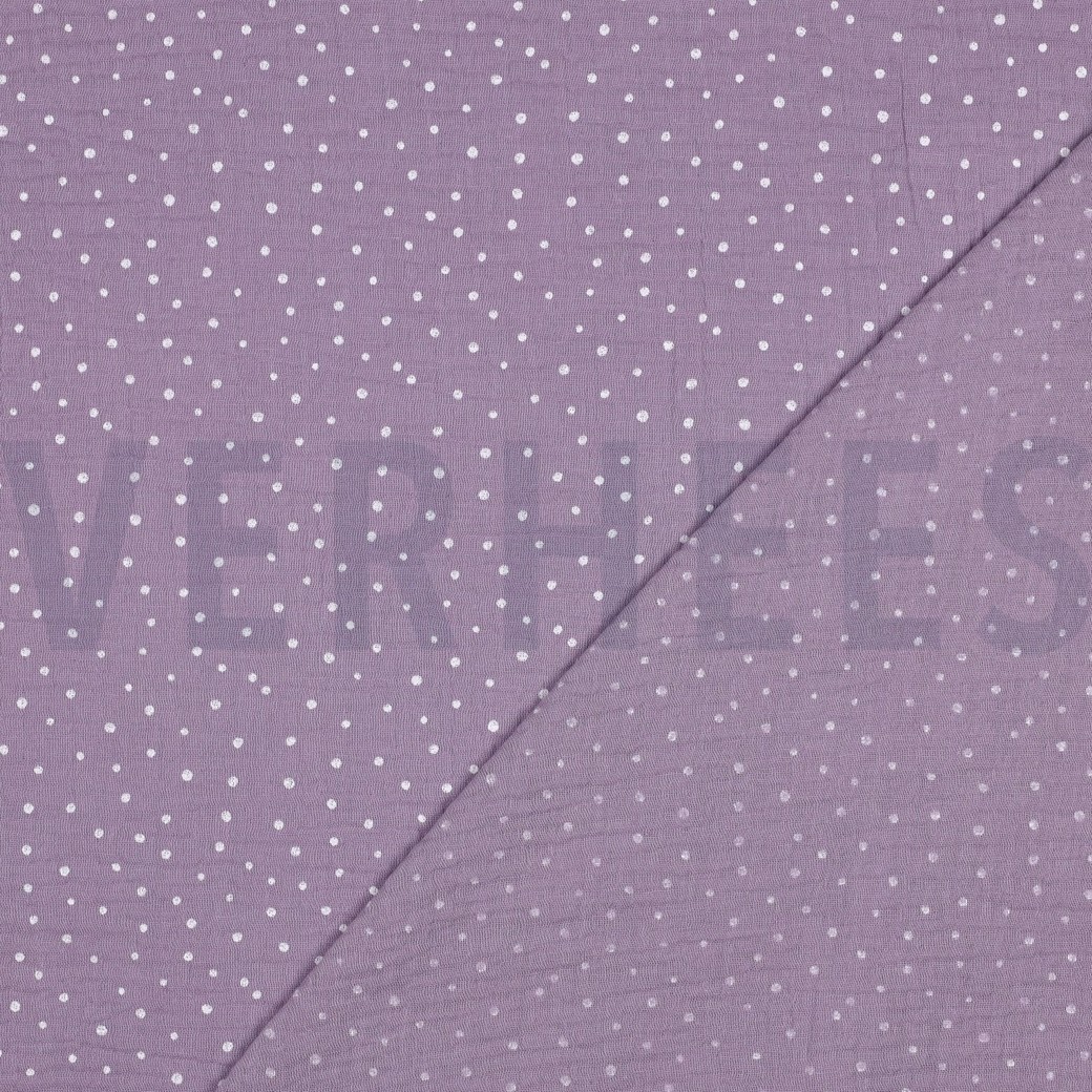 DOUBLE GAUZE LITTLE DOTS OLD MAUVE #7