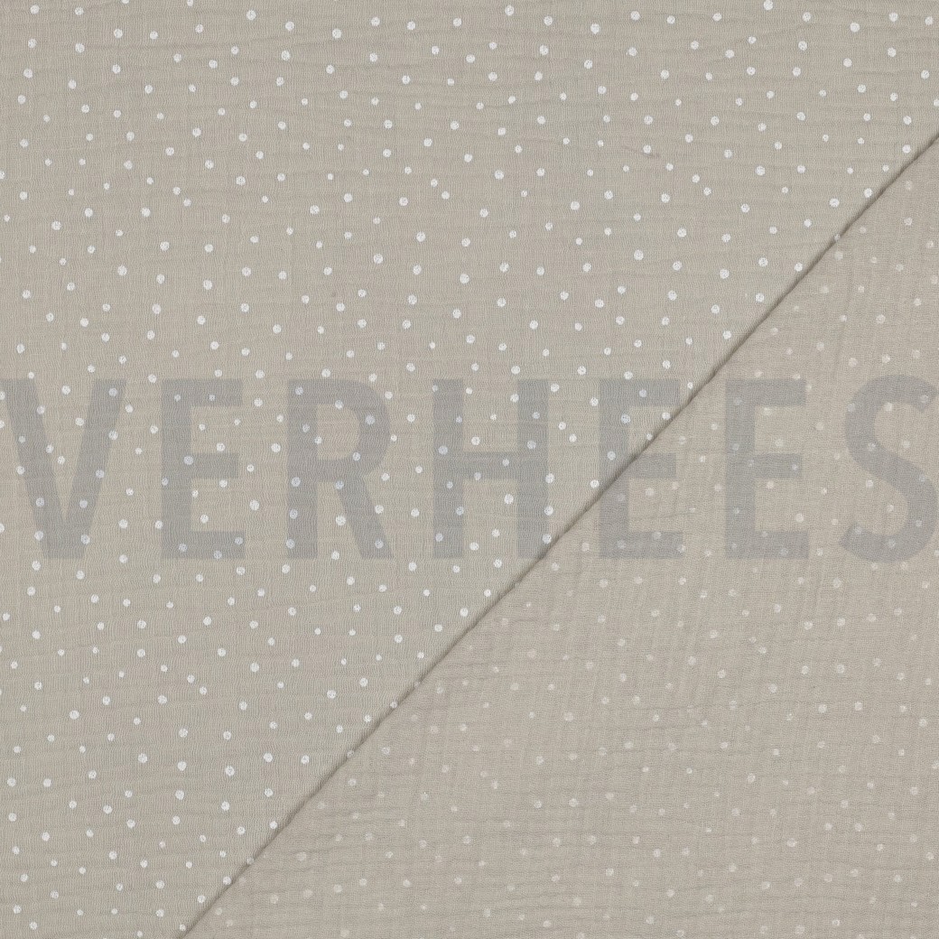 DOUBLE GAUZE LITTLE DOTS LIGHT SAND #7