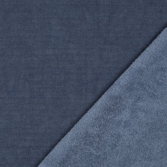 BEIDSEITIG GESTRICKTER VELOURS SHERPA JEANSBLAU #7