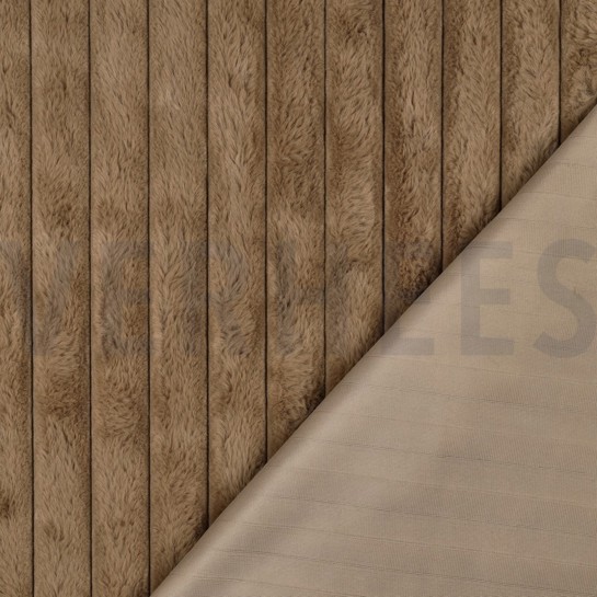 KUNSTPELZ STREIFEN BEIGE #7