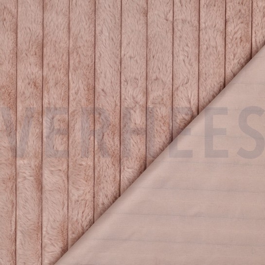 KUNSTPELZ STREIFEN ALTROSA #7