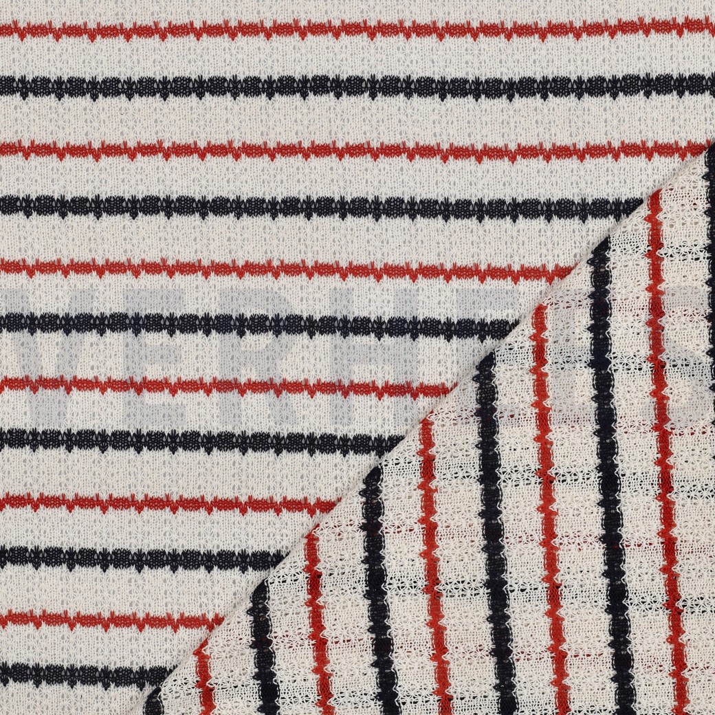 STRICK JACQUARD STREIFEN MARINEBLAU #7