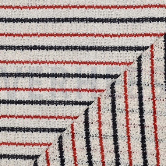 STRICK JACQUARD STREIFEN MARINEBLAU #7