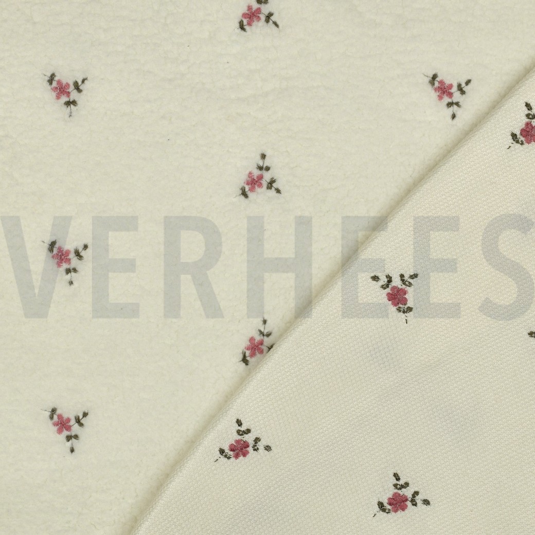 TEDDY EMBROIDERY FLOWERS ECRU #7